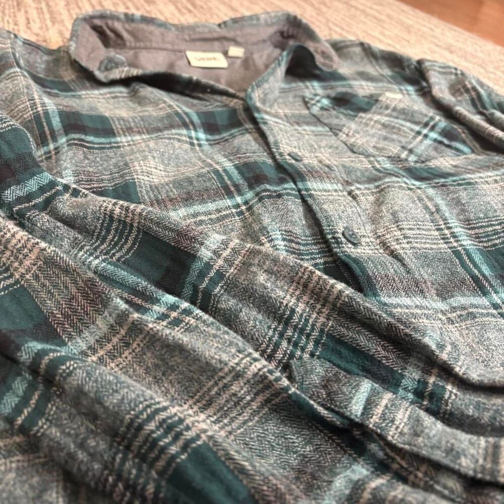 Vans Men's Blue and Green Shirt